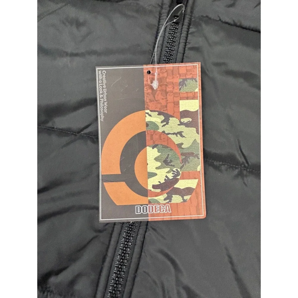 Vintage DODECA Authentic Collection Black Quilted‎ Puffer Jacket 3XL Full Zip